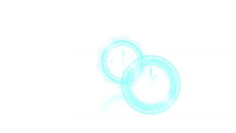 animation of clocks moving fast on white background