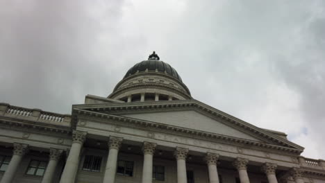 A-beautiful-smooth-hyper-lapse-or-time-lapse-of-a-camera-passing-in-front-of-the-Utah-state-capital-building-as-clouds-move-quickly-in-the-background