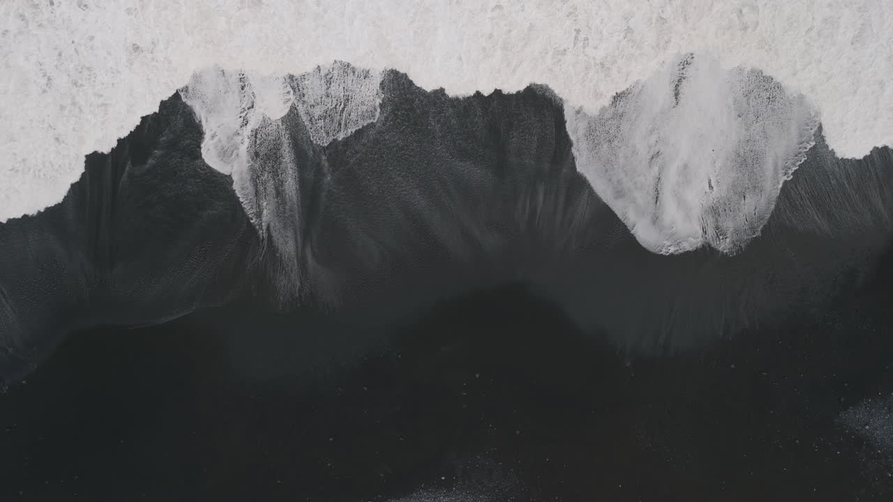 Dramatic Black Sand Beach Waves