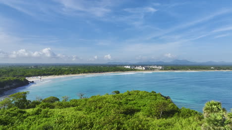 Paradise-Beach-With-Tropical-Forest-In-Bávaro,-Punta-Cana,-Dominican-Republic