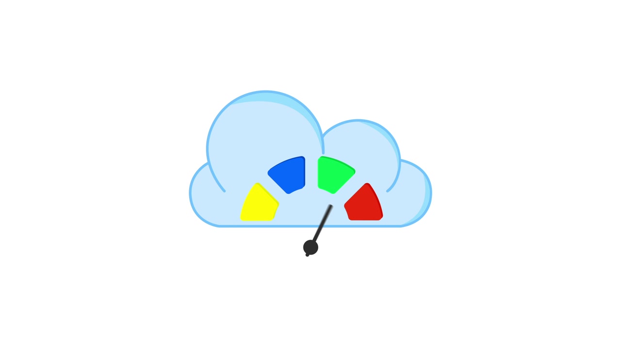 Animated Cloud Gauge with Moving Indicator Showing Progress