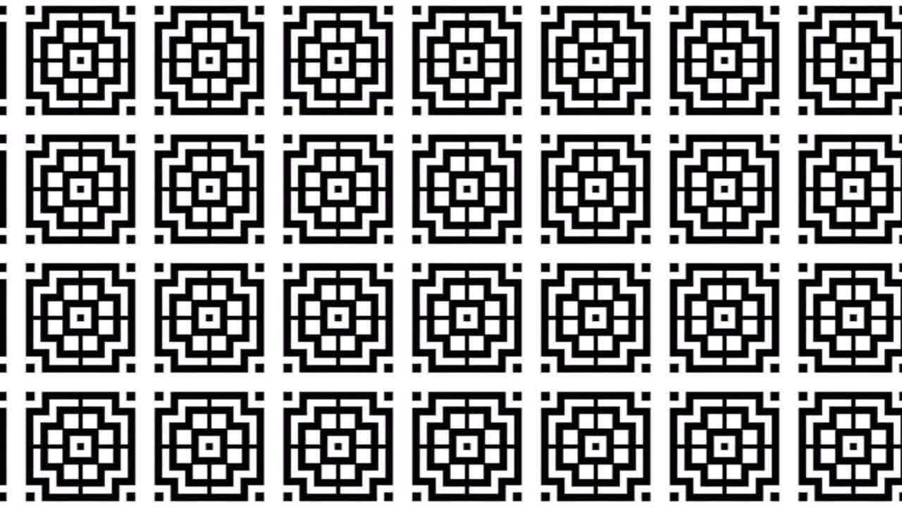 patrón geométrico en blanco y negro con patrón de cuadrados entrelazados en movimiento deslizante