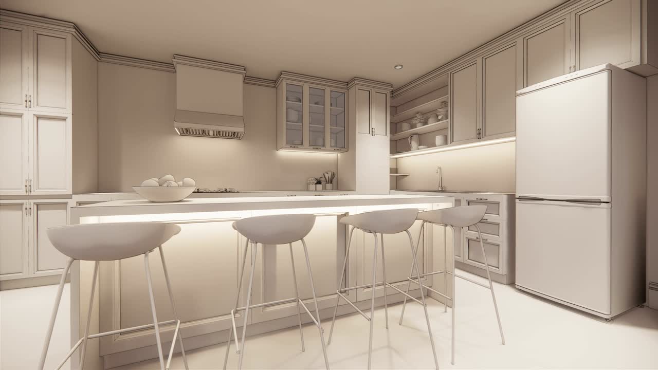 3d 렌더링: 인테리어 하우스, 부과 함께 현대적인 개방된 주거 공간, 현대적인 로프트 스타일 듀플렉스 아파트 주거, 주택 장식, 인테리어를 디자인합니다.