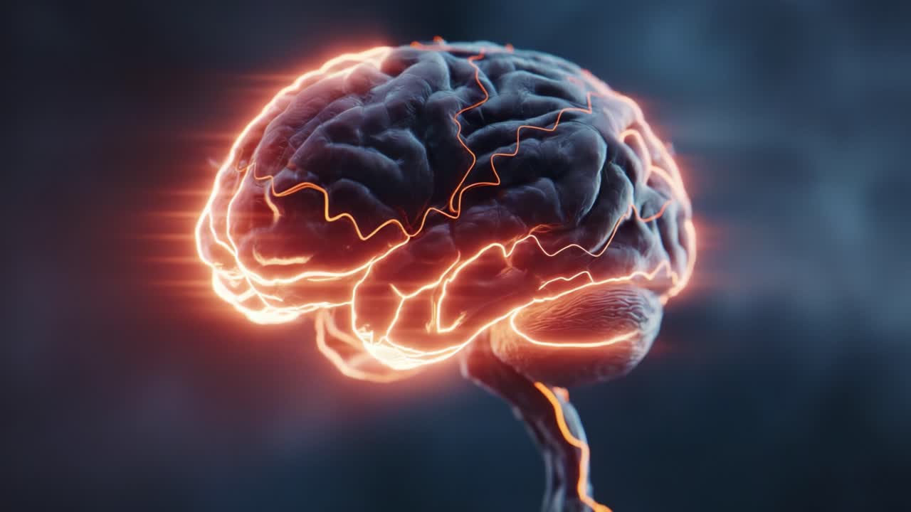 Illuminated Neural Connections: A Stunning Visualization of Brain Activity with Electrifying Effects; A Fascinating Insight into Neuroscience and Cognitive Processes in Modern Imagery