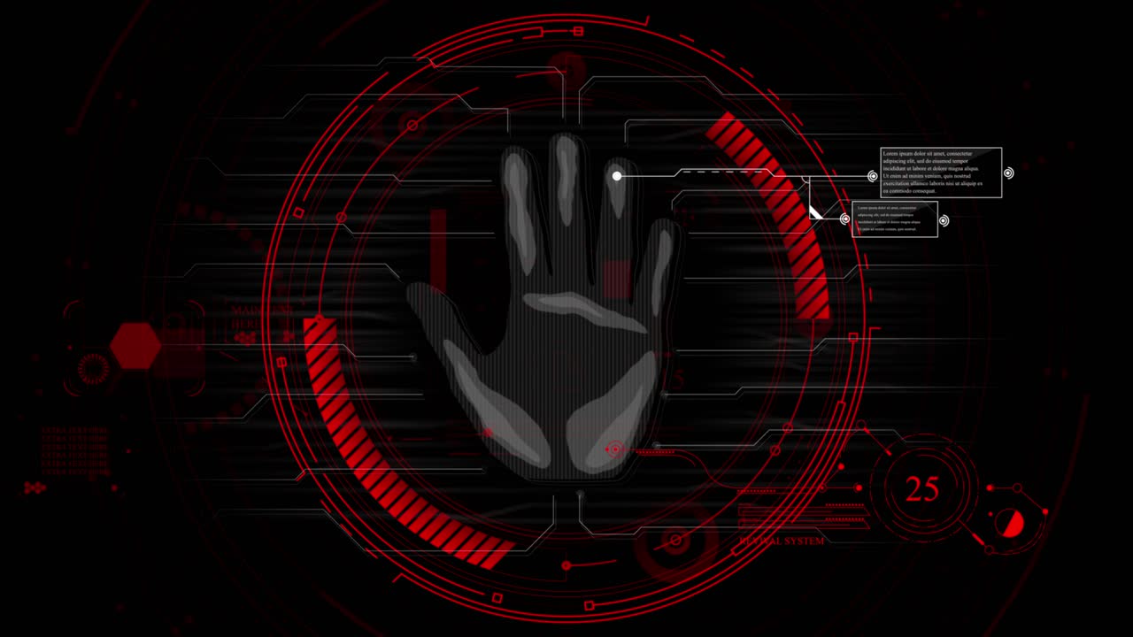 Futuristic Fingerprint Biometric Security Scan