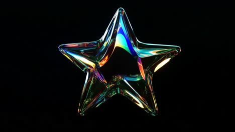 rainbow star ornament closeup