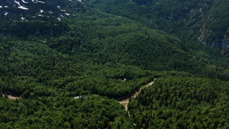 beautiful green mountain landscape of the triglav national park in slovenia -aerial