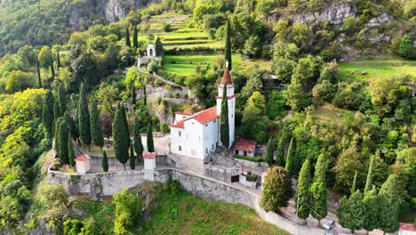 aerial- san martino church in valmadrera, italy