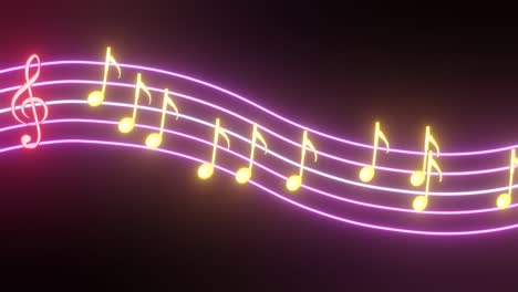 beautiful notes flowing through the staff, 3d rendering