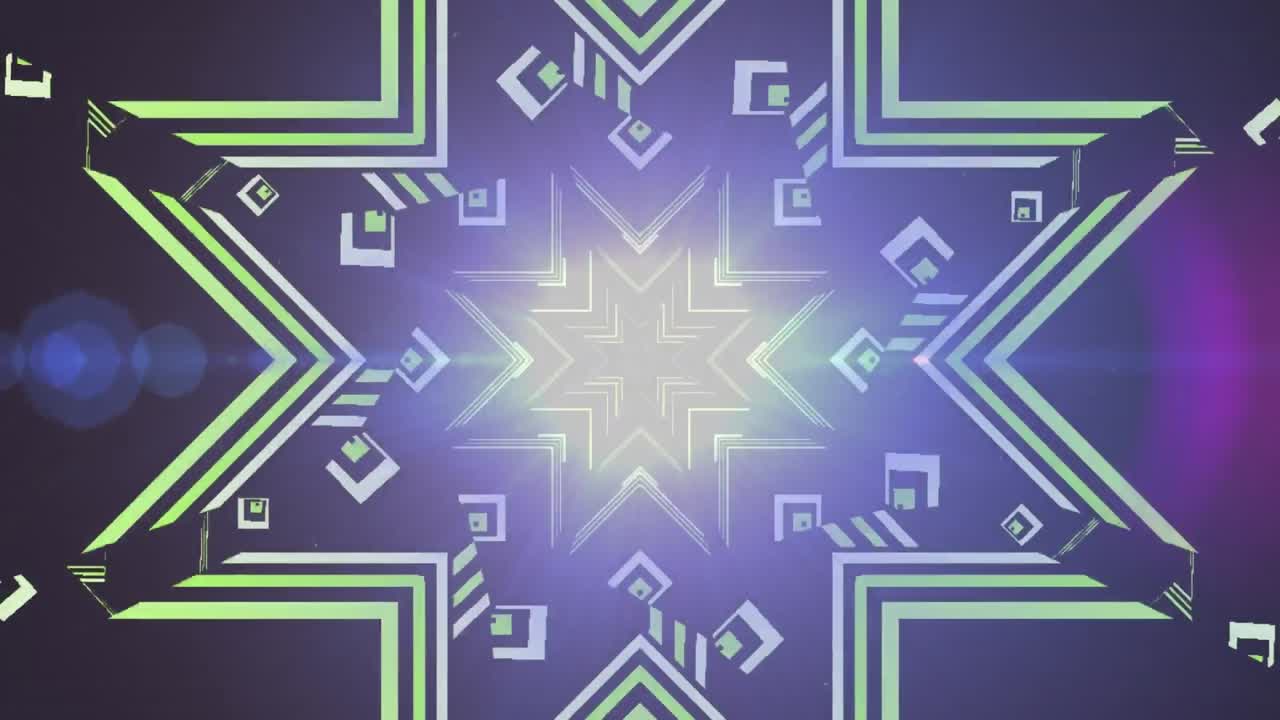 黒い背景のレンズのフレアの上に星のパターンを形成する線のアニメーション