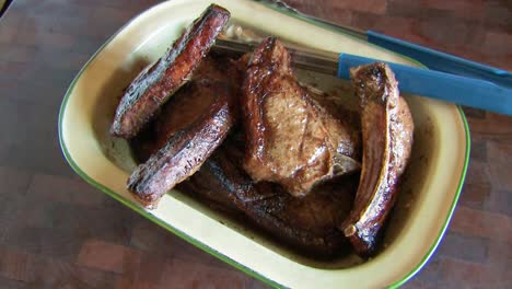 lamb chops resting before being served