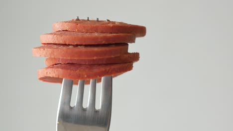 Salamiwurst-In-Dünne-Stücke-Schneiden