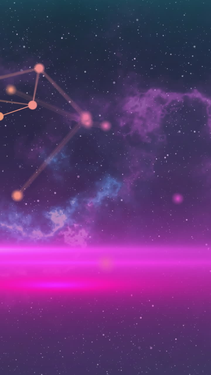Animation of spots and space on black background