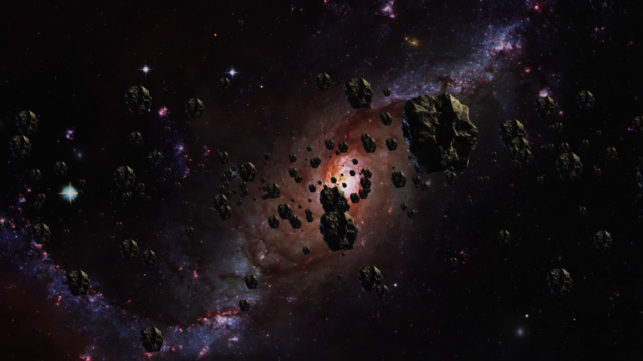 animated meteor rock in space