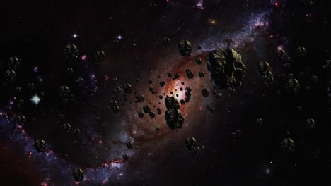 animated meteor rock in space