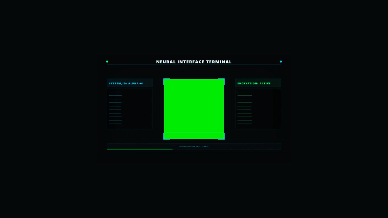 Futuristic Neural Interface Terminal Loading Data Screen
