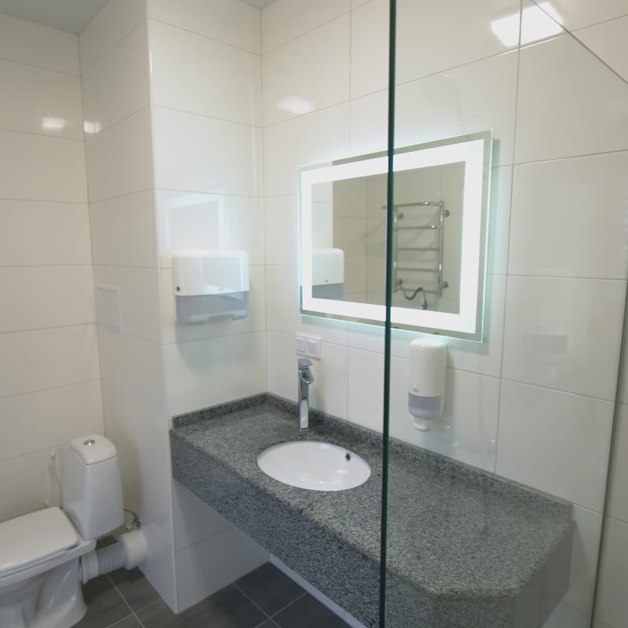 Luxurious Modern Bathroom Interior Design. Interior of bathroom with sink basin faucet