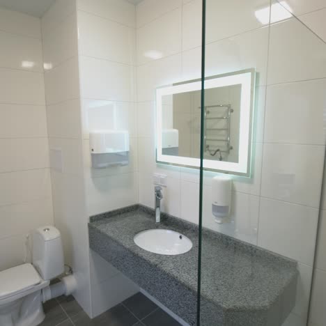 luxurious modern bathroom interior design. interior of bathroom with sink basin faucet
