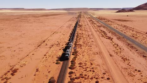 Namibian-Desert-Train-Ride:-4K-Footage-of-Isolated-Tracks-in-Vast-Wilderness-of-the-Namib-Desert