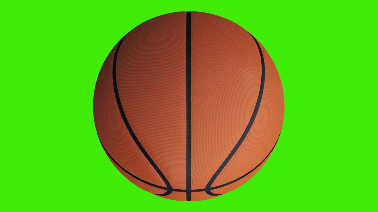 초록색 화면에서 회전하는 농구 공 - chromakey 배경, 루프