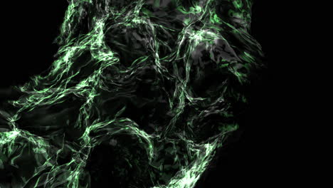 fantasy and futuristic green smoke on black gradient