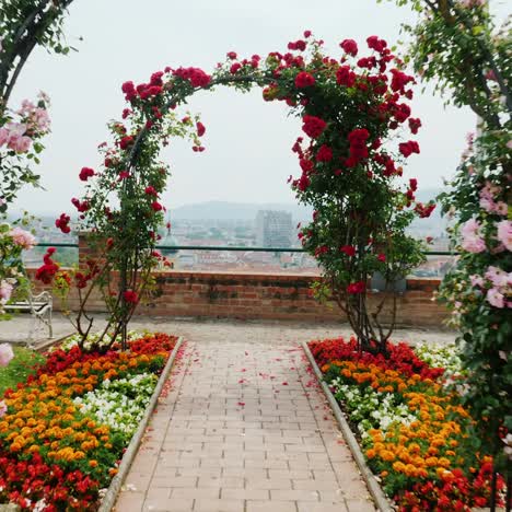 Pov---View-From-The-Viewing-Platform-Looking-At-The-City-Of-Graz-In-Austria