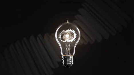 Light Bulb with Gears Inside - Concept of Innovation and Ideas