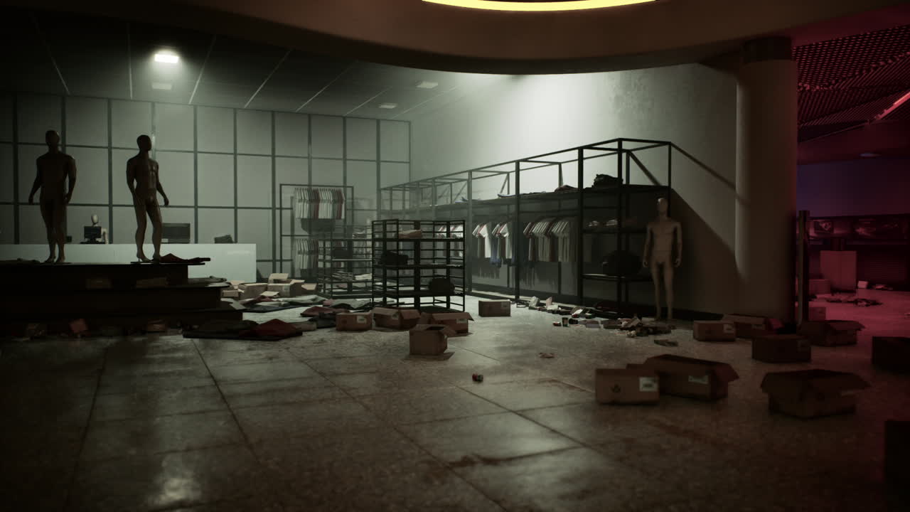 Store interior in disarray after thieves raid it during nighttime hours