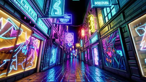 neon cyberpunk alley