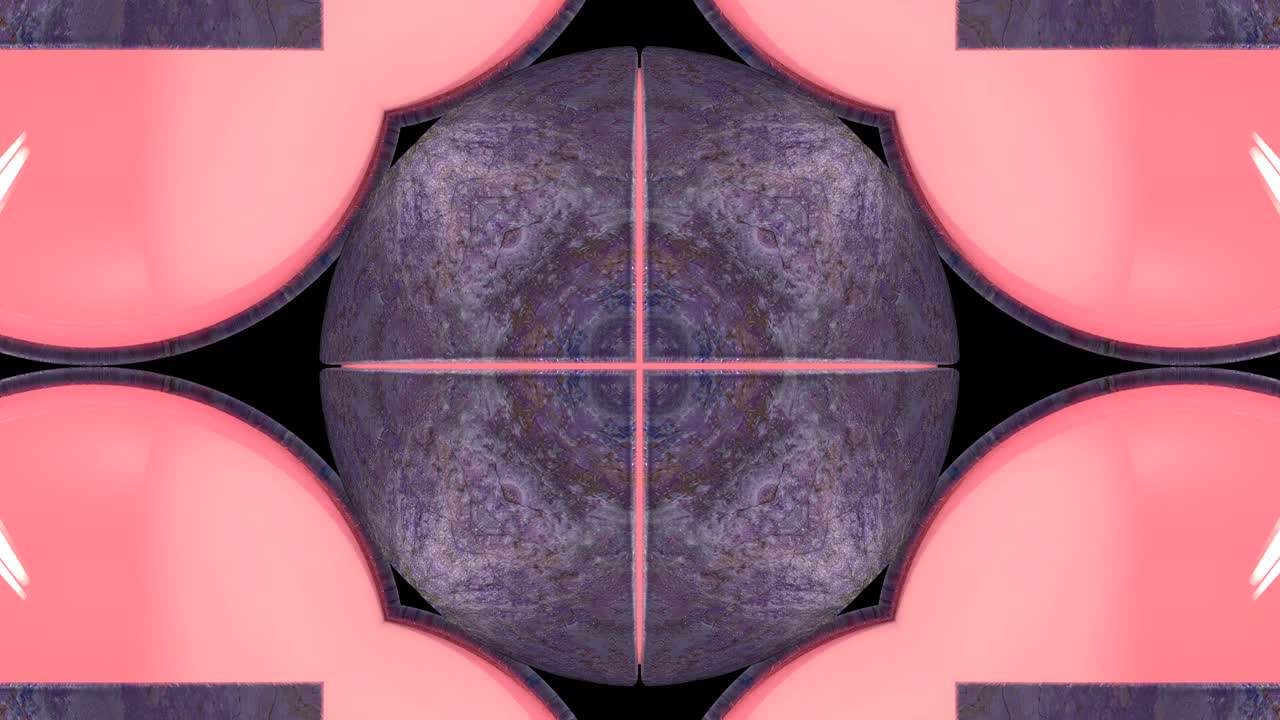 el caleidoscopio de neón abstracto en bucle o el manadala.