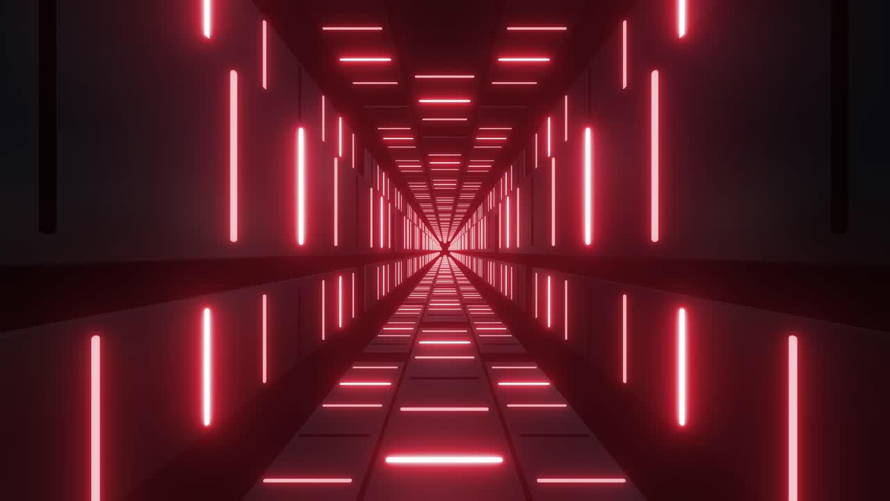 Neon Red Futuristic Tunnel