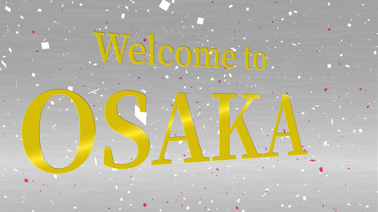 오사카에 오신 것을 환영합니다 문자 애니메이션 모션 그래픽