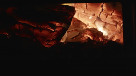 close up of a fire in fireplace