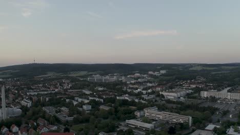 drone aerial of the small town goettingen in lower saxony