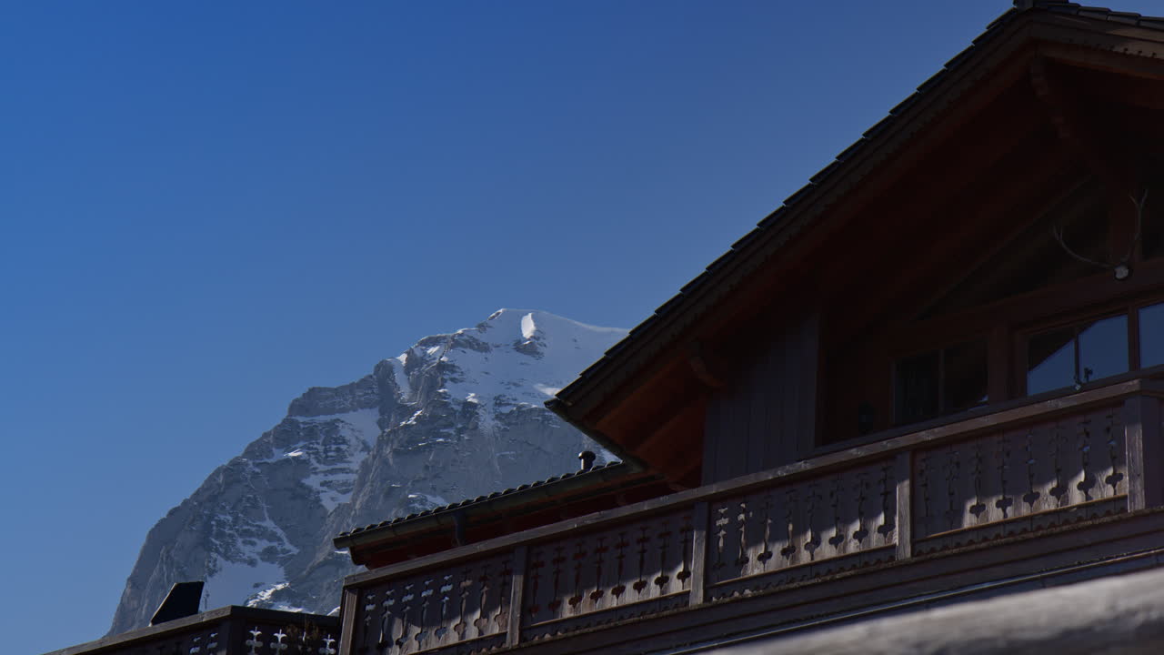 Wooden Mountain Cabin Near The Hintersee Area In Ramsau, Germany. Low Angle Shot