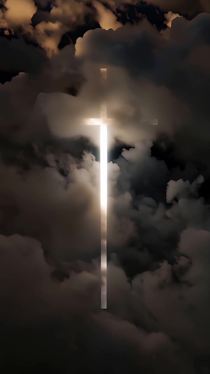 Sfondo per Adorazione 4K: Croce Cristiana e Luce Celeste
