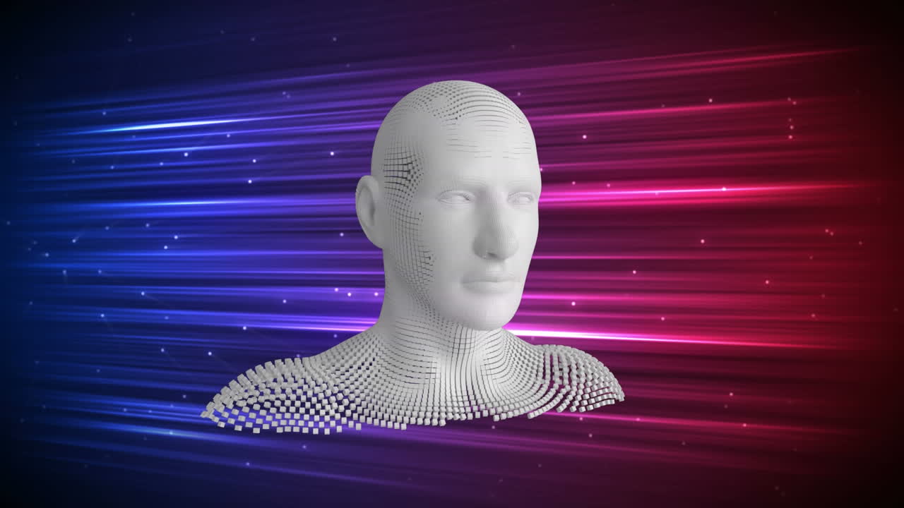 busto humano en movimiento con rastros de luz