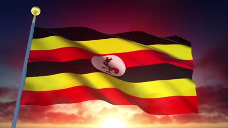 4k bandera muy detallada de uganda en bucle