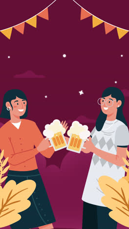 motion graphic of flat international beer day illustration