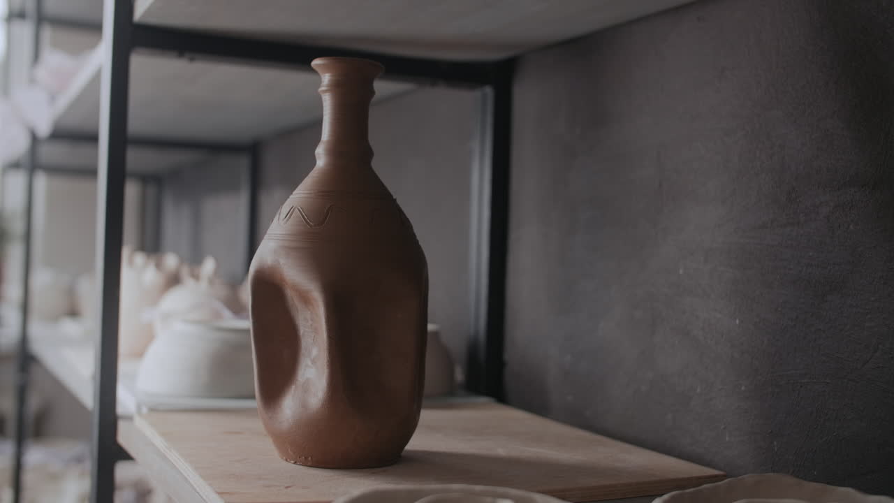 Hands shaping a clay vase