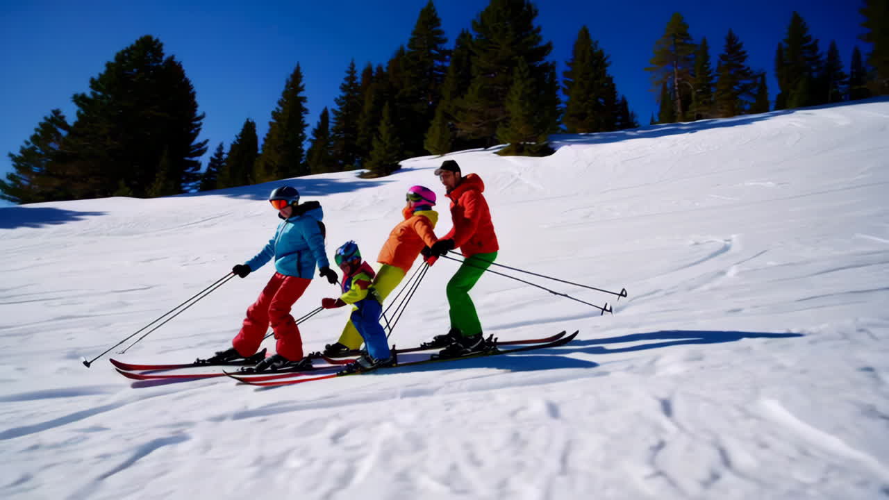 Family Skiing in the Mountains
