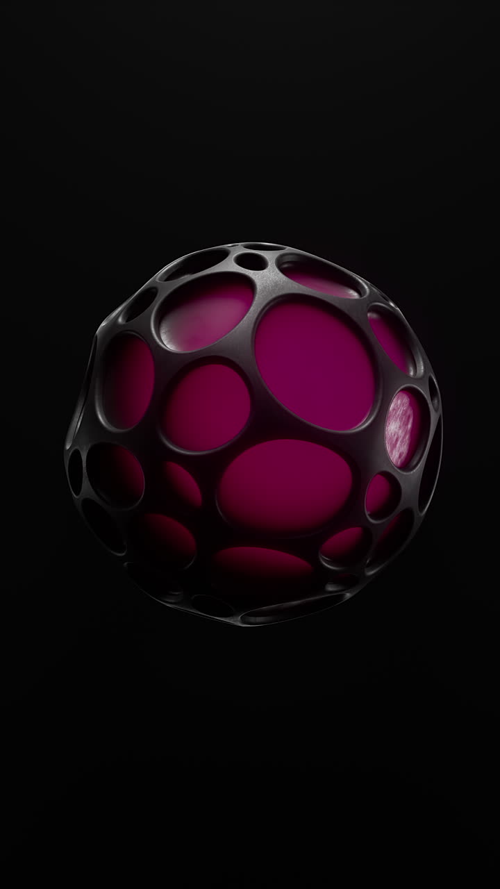 Looping abstract bubble sphere animation in pink and black