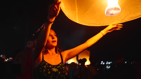 sky lanterns at night