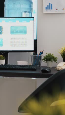 vertical video empty financial department office used for financial analysis