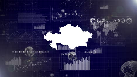 Unternehmenshintergrund-Des-Landes-Kasachstan-Mit-Abstrakten-Elementen-Von-Datenanalysediagrammen.-Ich-Zeige-Ein-Technologisches-Video-Zur-Datenanalyse-Mit-Globus,-Wachstum,-Grafiken-Und-Statistischen-Daten-Des-Landes-Kasachstan.