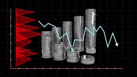 Animación-Del-Procesamiento-De-Datos-Financieros-Sobre-Monedas-De-Plata