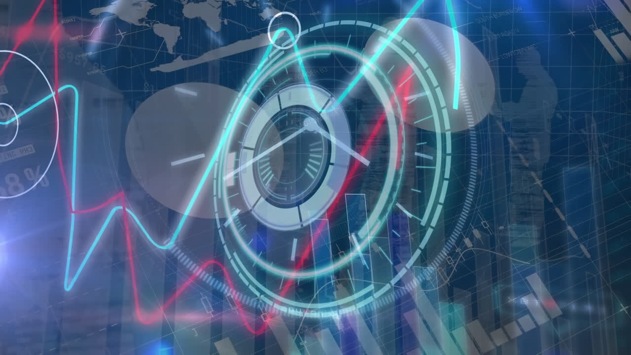 검은 바탕에 스 ⁇  스캐닝을 통해 데이터 처리의 애니메이션