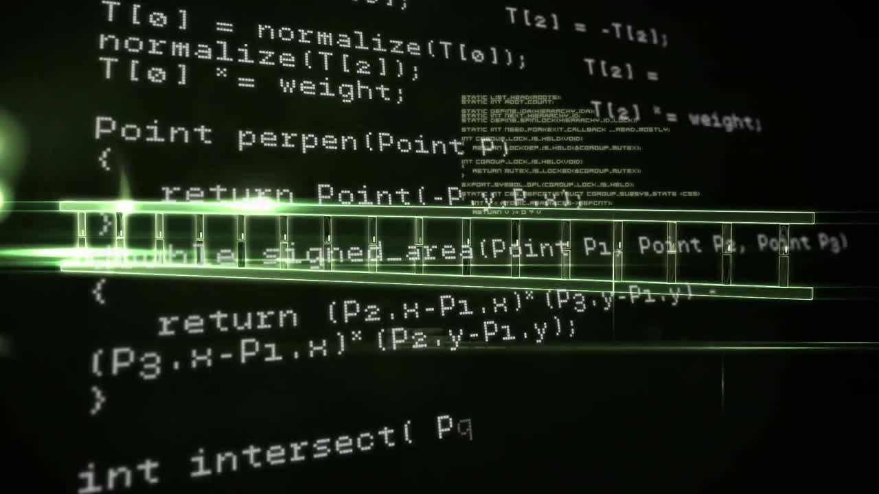 Animation of dna strand spinning and data processing
