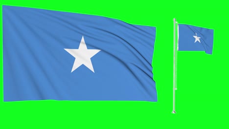 Greenscreen-Schwenkt-Somalia-Flagge-Oder-Fahnenmast