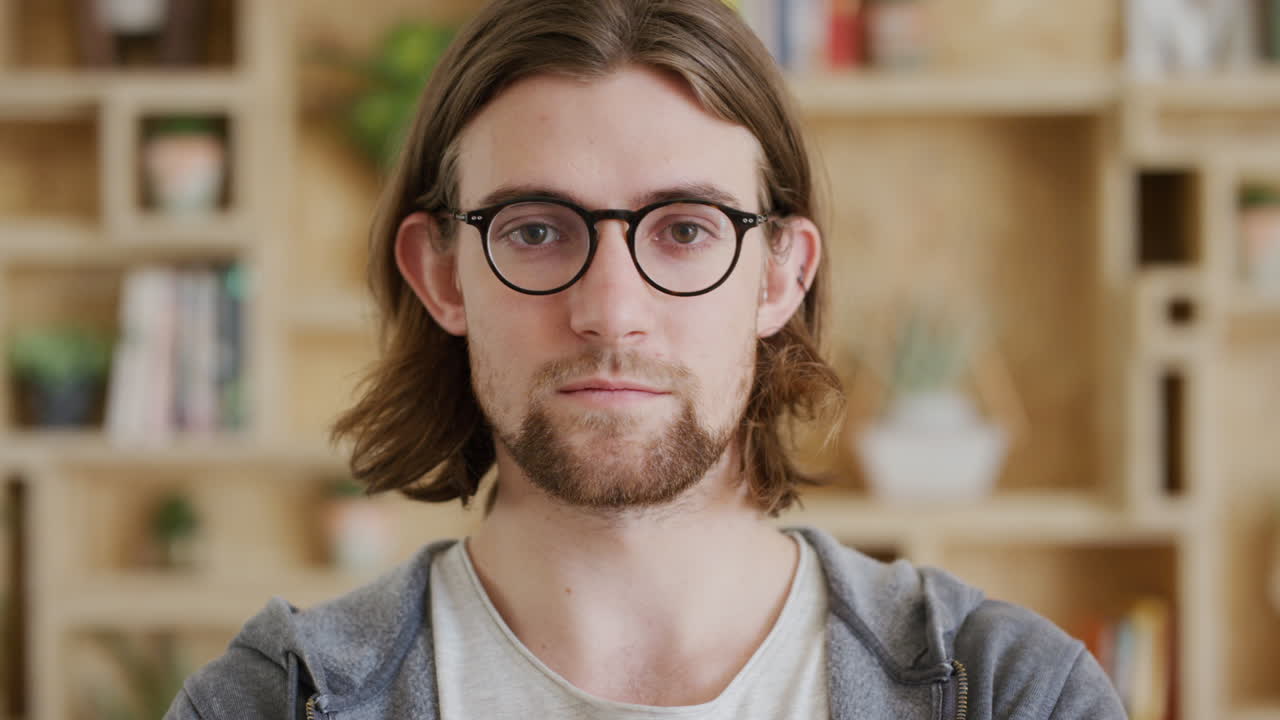 Glasses, creative face and businessman
